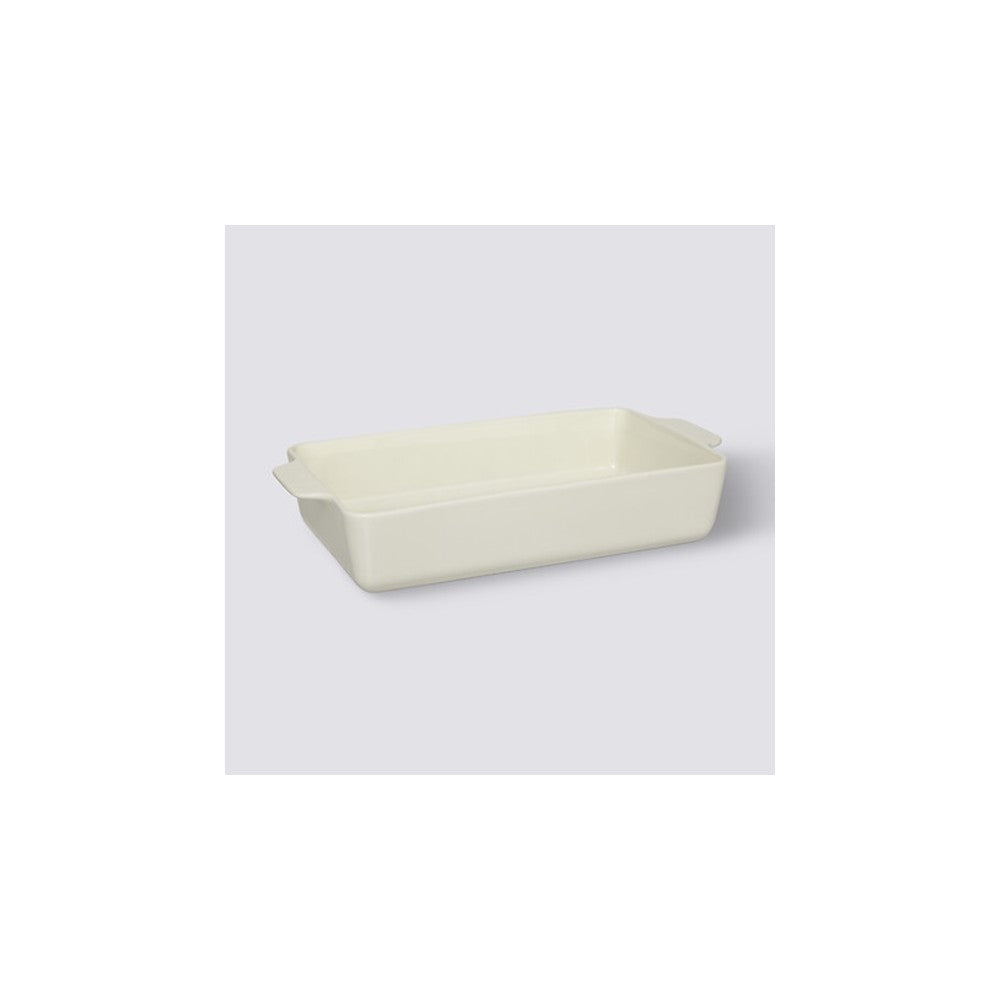 Tava copt, ceramica, alb, 36.6 x 19 x H 7.2 cm