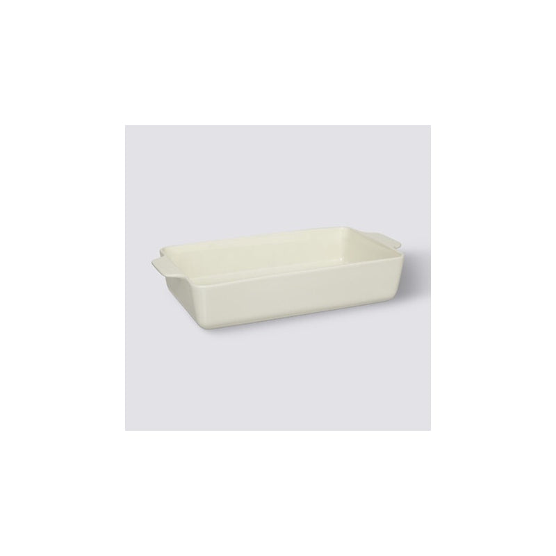 Tava copt, ceramica, alb, 36.6 x 19 x H 7.2 cm