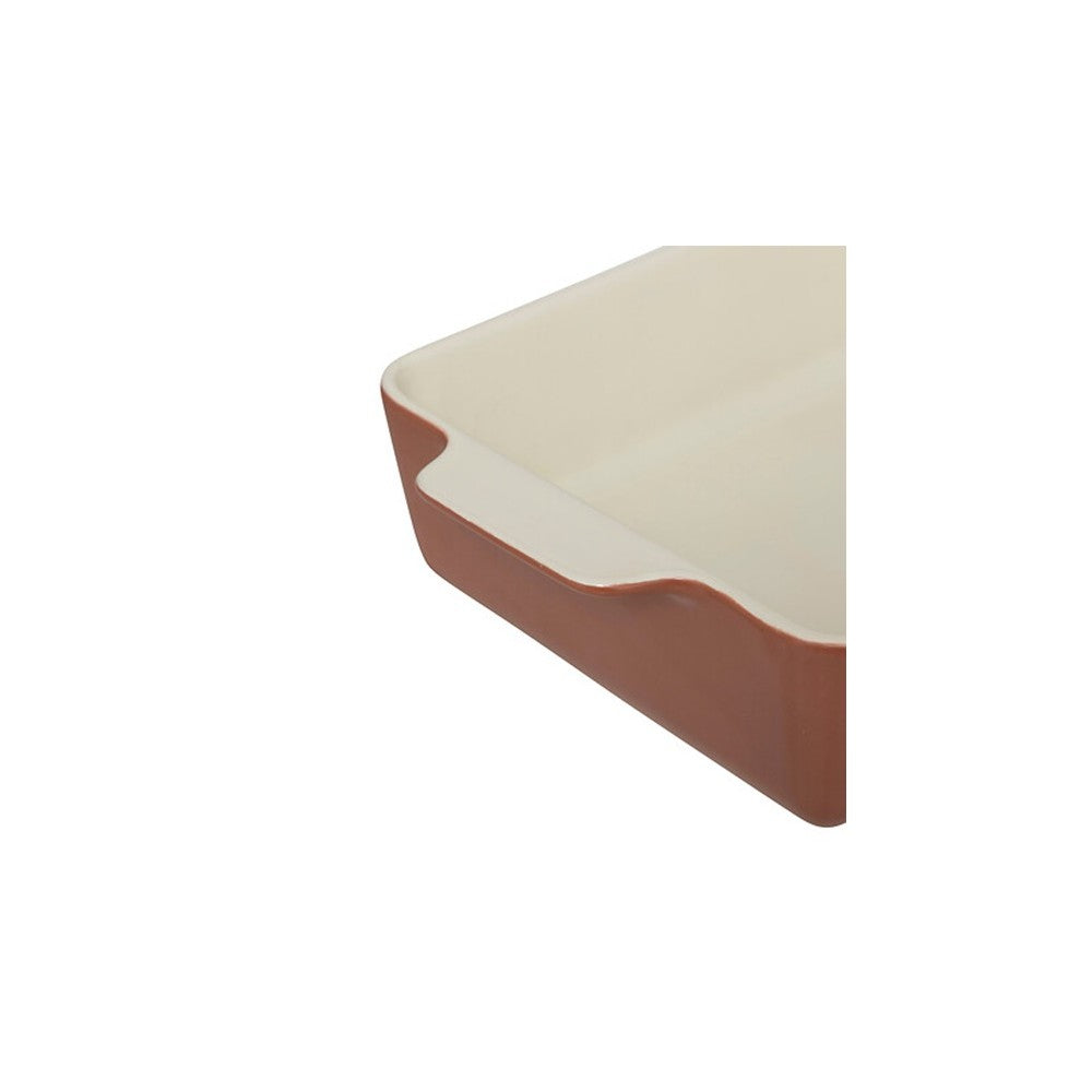 Tava copt, ceramica, rosu, 36.6 x 19 x H 7.2 cm