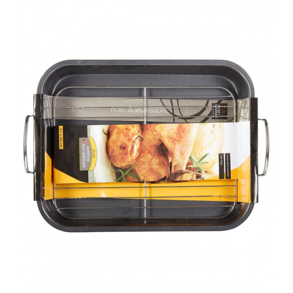 Tava cuptor SG cu grill, otel carbon, 39 x 29 x 5.5 cm