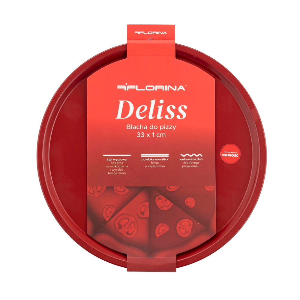 Tava pizaa Red Deliss, metal, antiaderanta, 33 cm