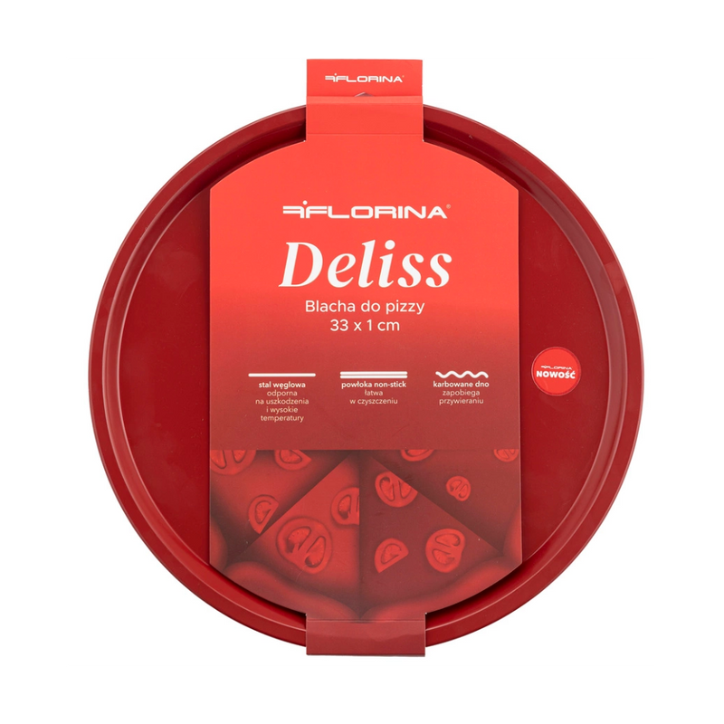 Tava pizaa Red Deliss, metal, antiaderanta, 33 cm