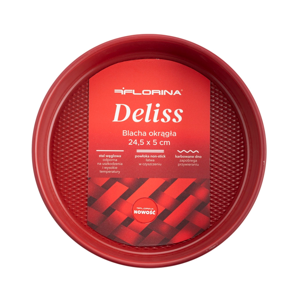 Tava rotunda Red Deliss, otel, 24.5 x 5 cm