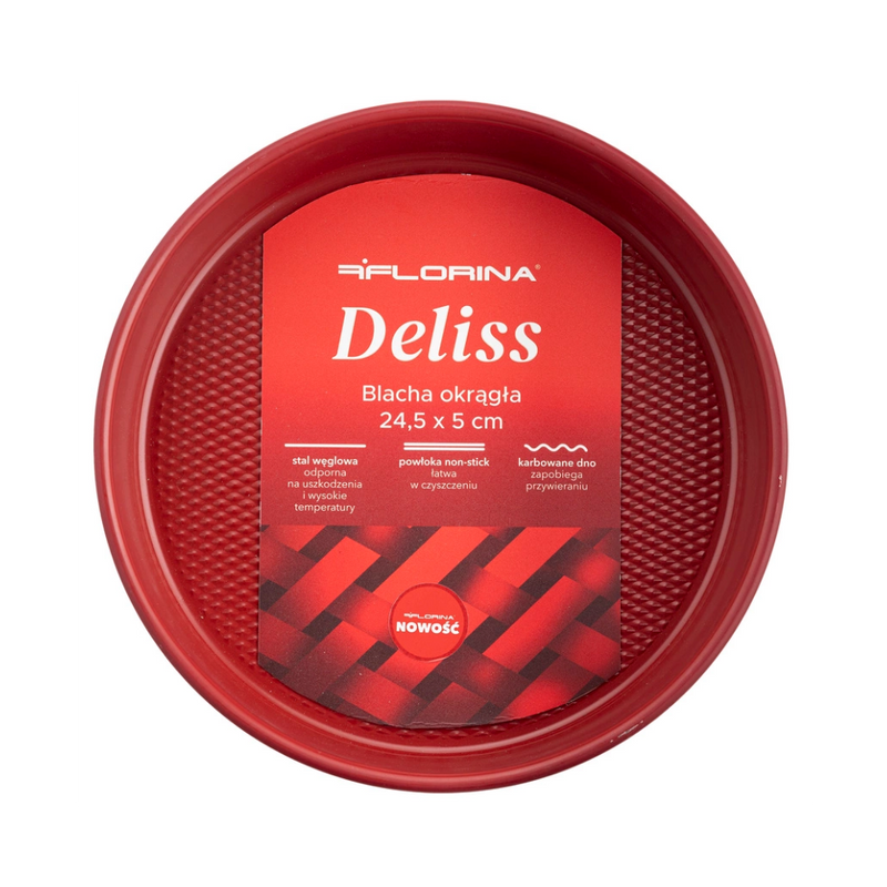 Tava rotunda Red Deliss, otel, 24.5 x 5 cm