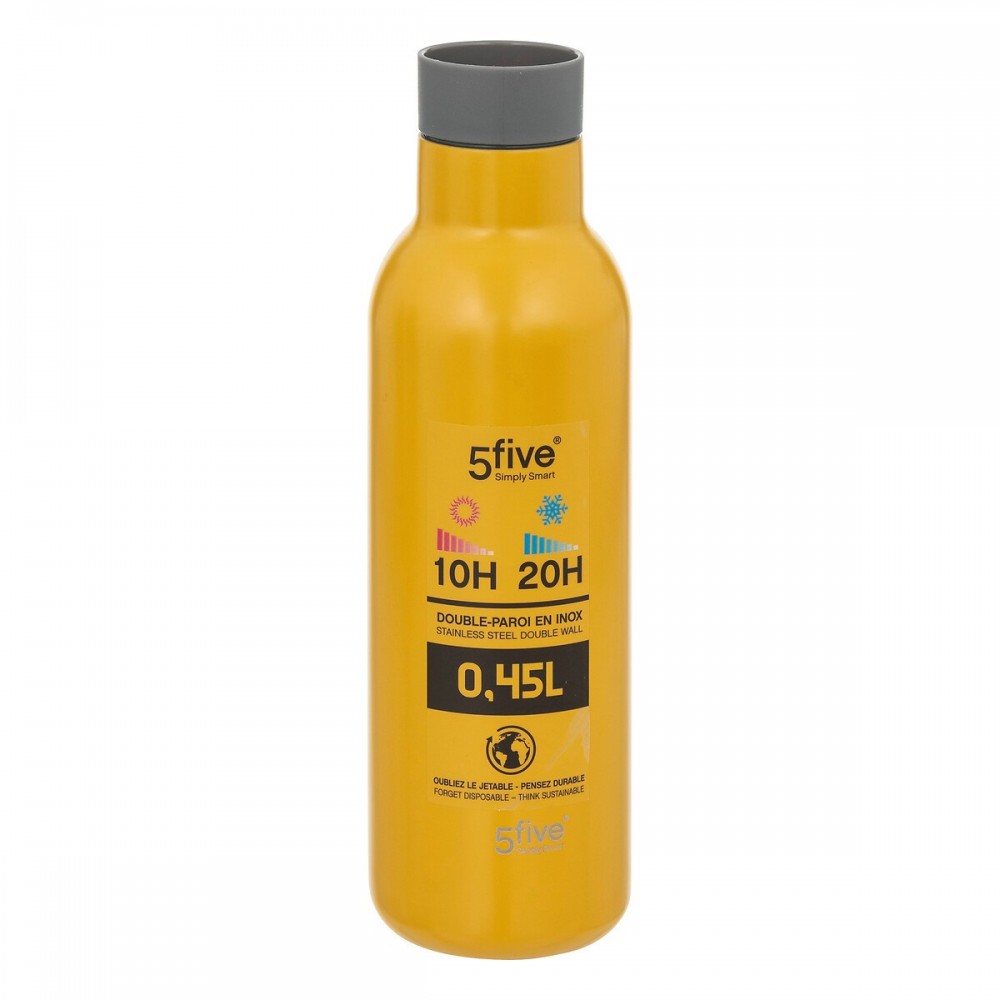 Termos Bottle Zerro, galben, 0.45 litri, inox, 7 x H 23 cm