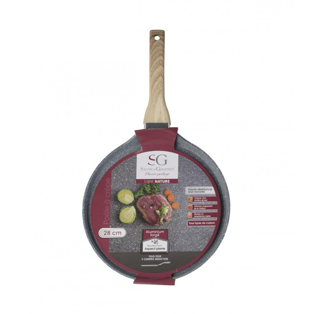 Tigaie clatite SG Nature, antiaderenta, aluminiu forjat, 28 cm