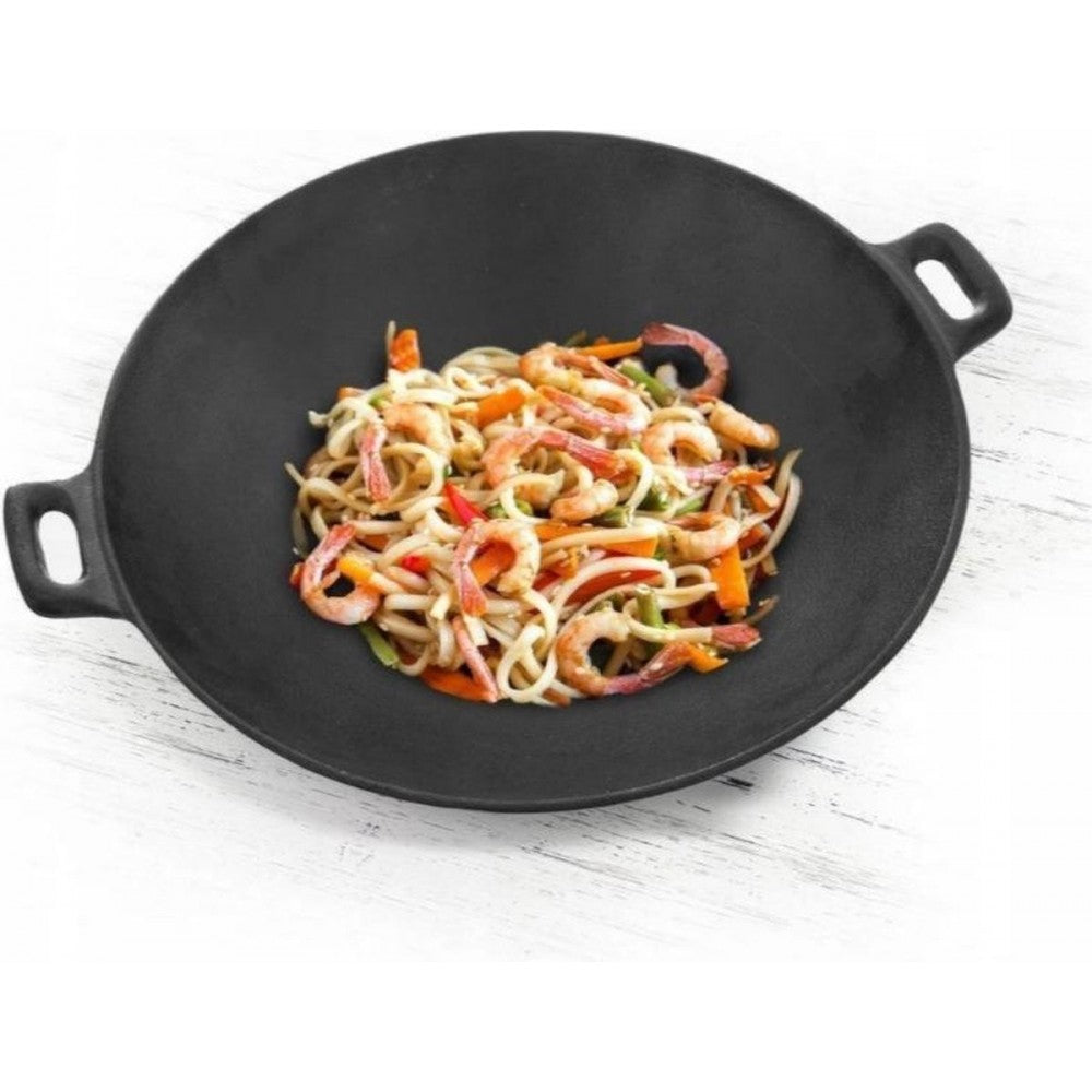 Tigaie wok Vietnam, fonta pura, 30 cm