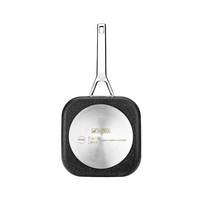 Tigaie Grill Monix Black Mineral, aluminiu 28 x 28 cm