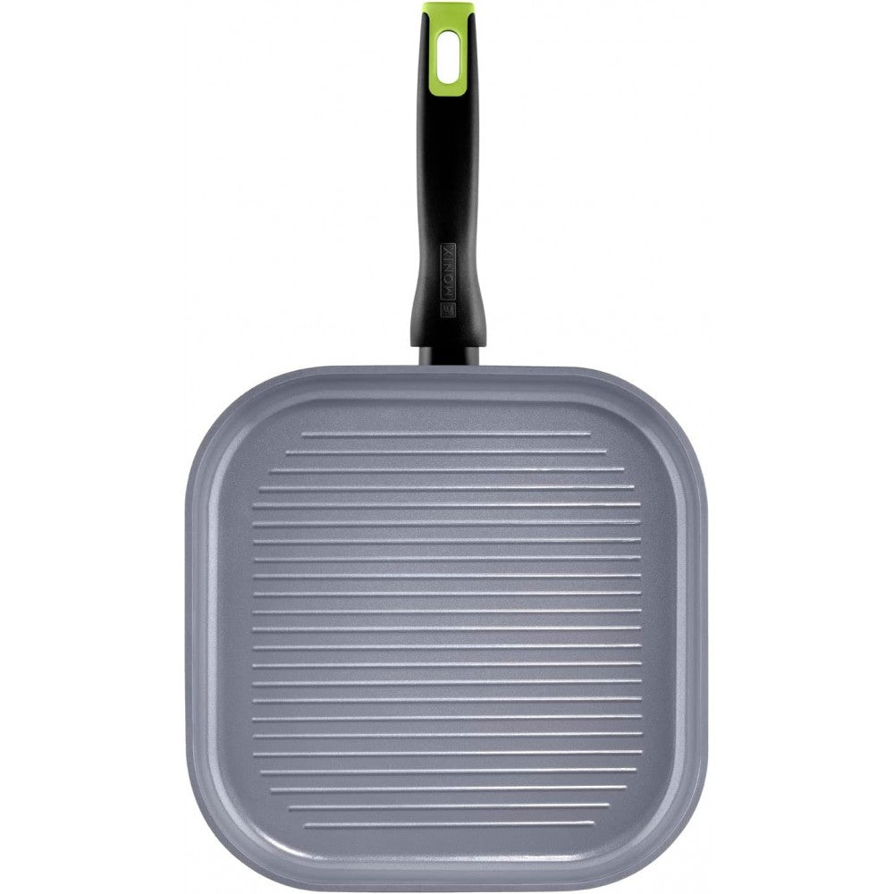 Tigaie grill Monix Eco Nature, aluminiu, baza full inductie, 28 x 28 cm