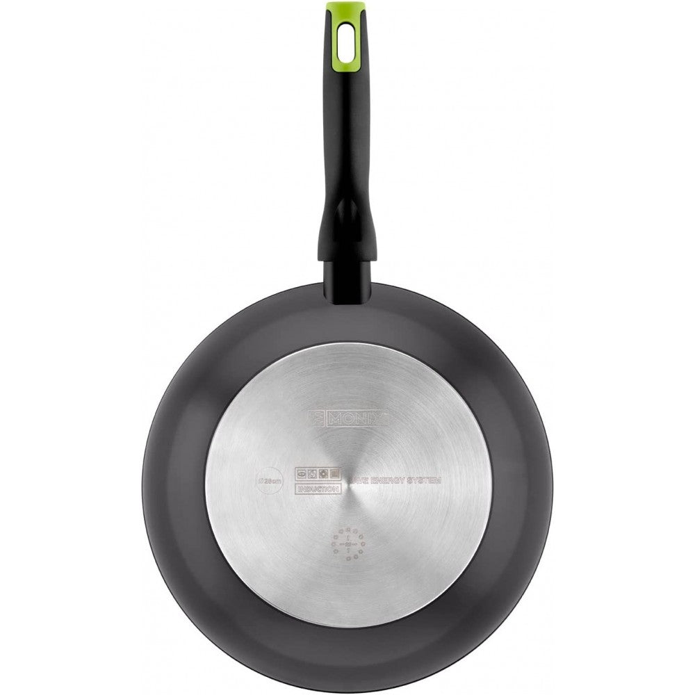Tigaie wok Monix Eco Nature, aluminiu, baza full inductie, 28 cm