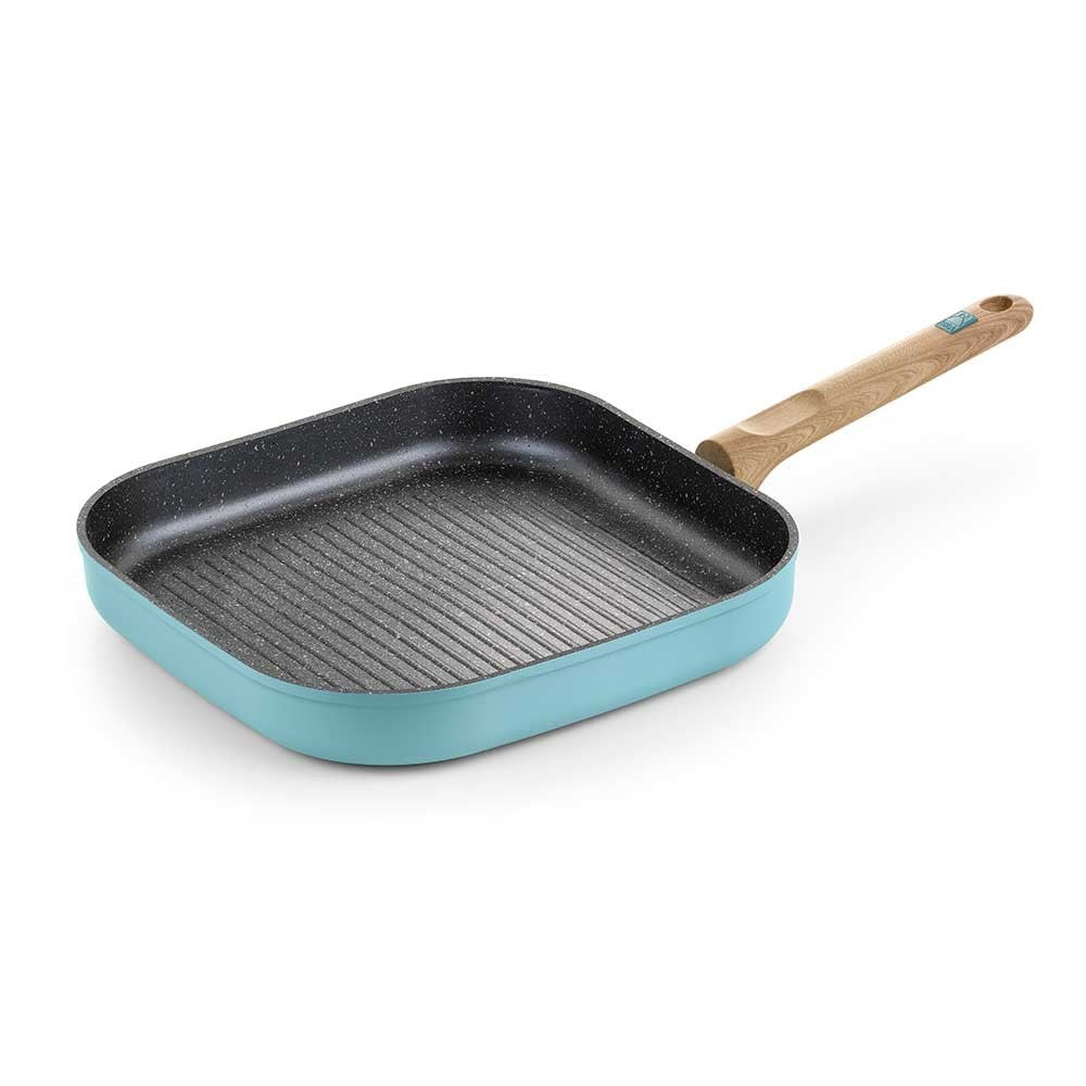 Tigaie grill Nordik, aluminiu, baza full inductie, 3 straturi antiaderente Quantanium, 4 mm grosime, 28 x 28 cm