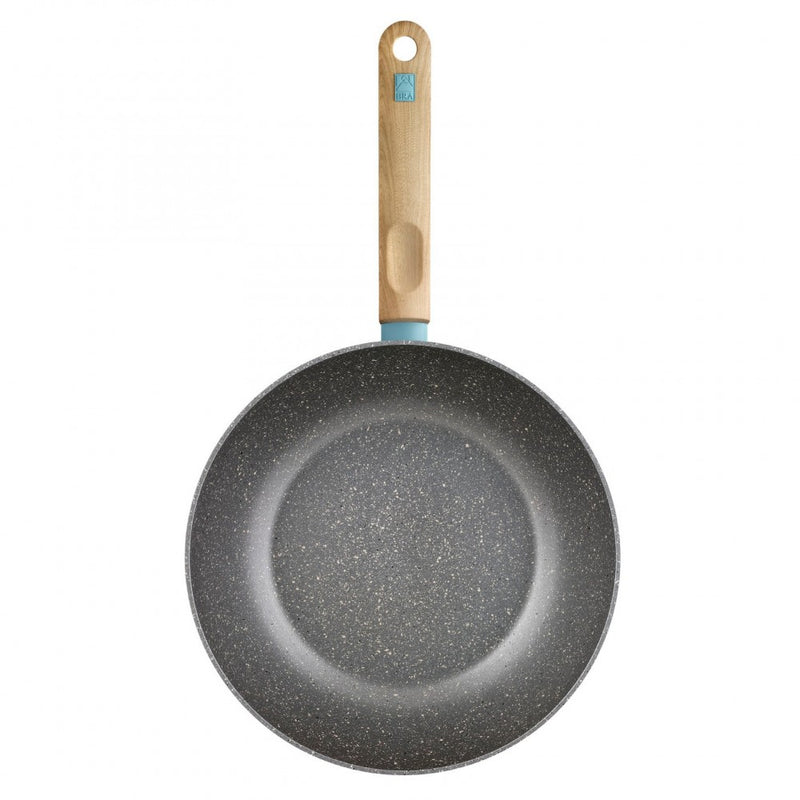 Tigaie wok Nordik, aluminiu, baza full inductie, 3 straturi antiaderente Quantanium, 4 mm grosime, 28 x 10 cm