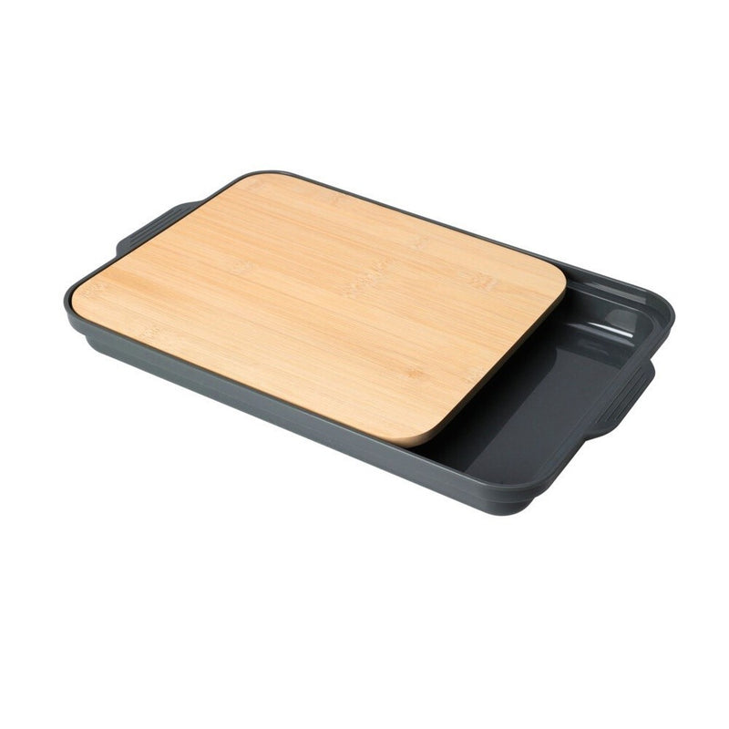 Tocator cu tava Bruges, bambus, 37 x 24 x 3.5 cm