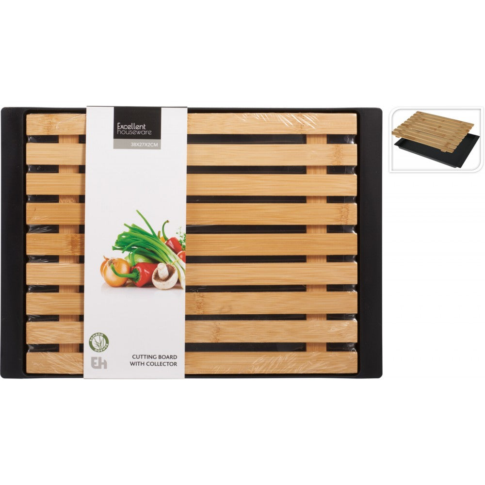 Tocator pentru paine Cavan, lemn, tava plastic negru, 33x26x2 cm, 101005630