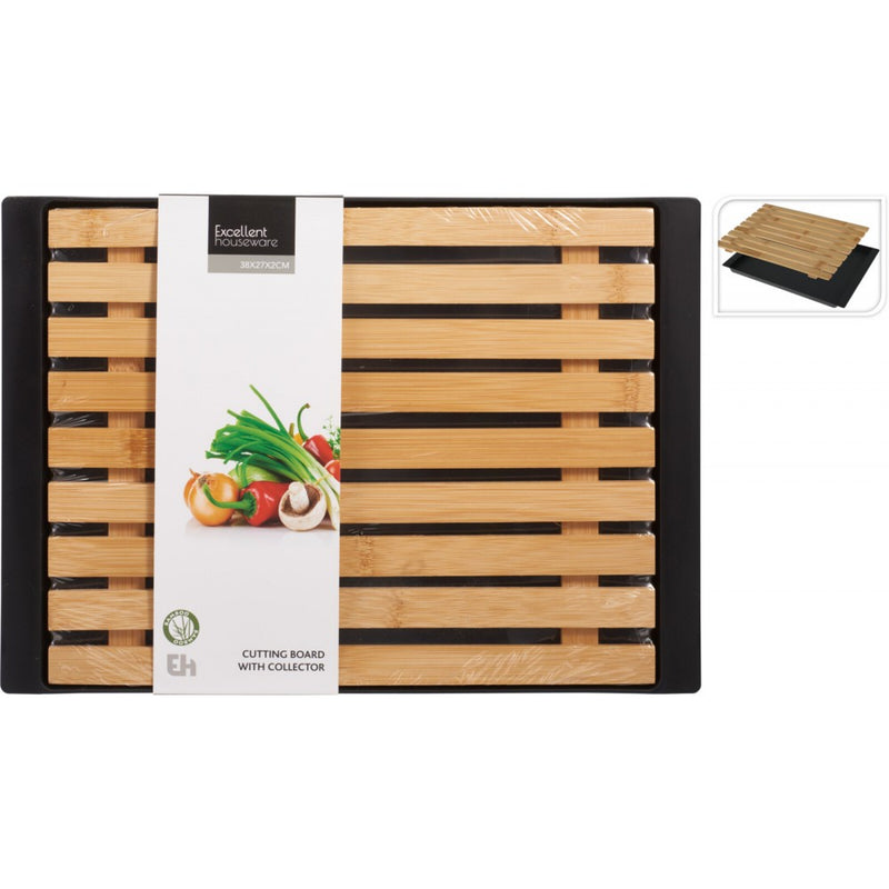 Tocator pentru paine Cavan, lemn, tava plastic negru, 33x26x2 cm, 101005630