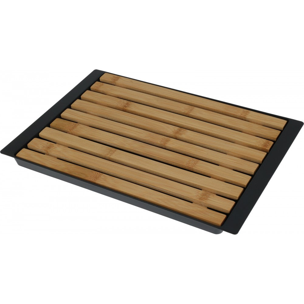 Tocator pentru paine Cavan, lemn, tava plastic negru, 33x26x2 cm, 101005630