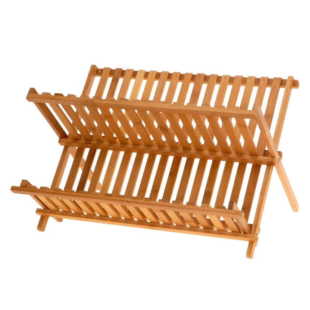 Scurgator de vase din bambus 2 nivele, 42 x 32 x H 26 cm
