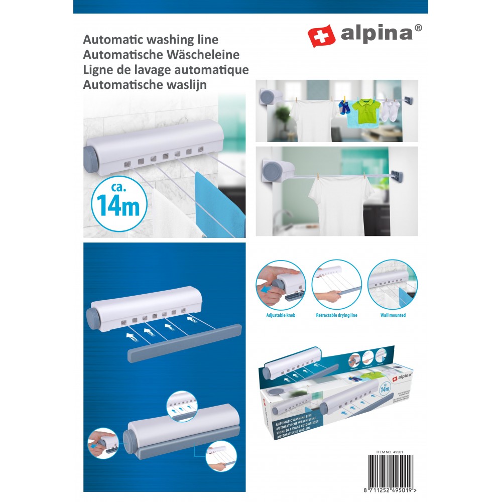 Uscator rufe Alpina, extensibil, plastic, 14 m, 21 x 31.5 x 29.5 cm