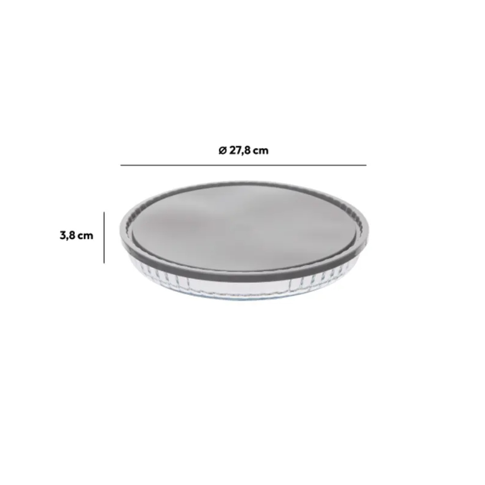 Vas termorezistent cu capac, KEEPEAT, rotund, 27 cm