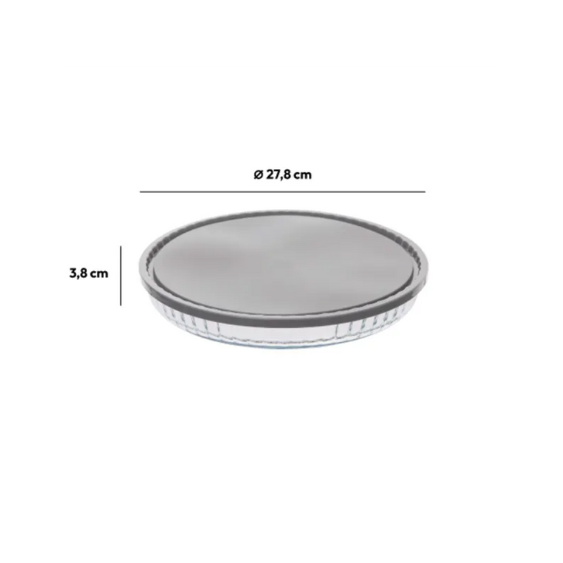 Vas termorezistent cu capac, KEEPEAT, rotund, 27 cm
