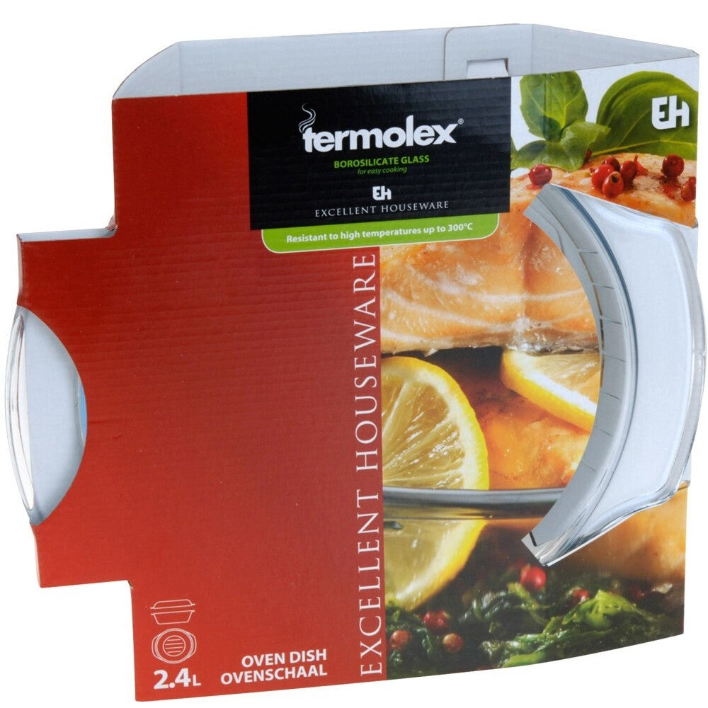 Vas Termolex, sticla, termorezistent, rotund, cu capac, 1700 ml