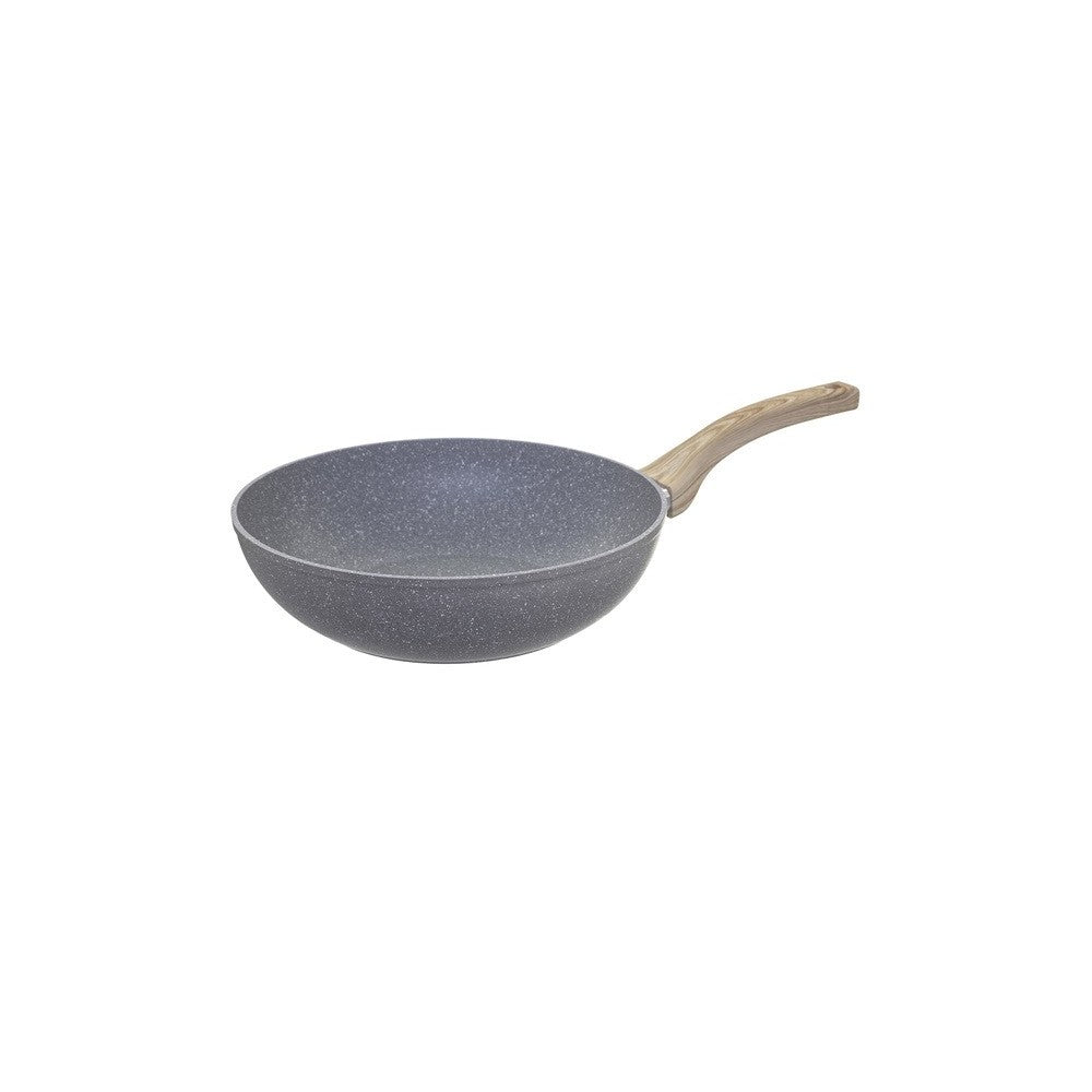 Tigaie Wok Forge, granit, 24 x 11.5 cm, cu inductie, cu capac