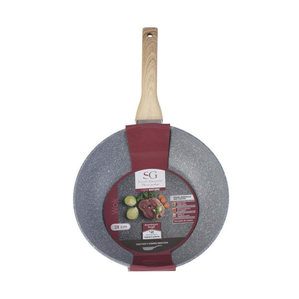 Wok SG Forge, granite, 28 cm, cu inductie, h 8 cm