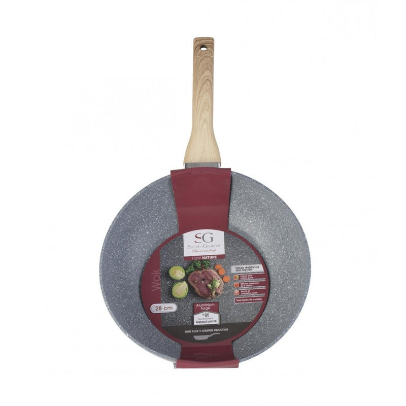 Wok SG Forge, granite, 28 cm, cu inductie, h 8 cm