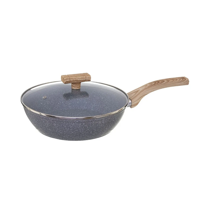 Tigaie Wok Forge, granit, 28 x 11.5 cm, cu inductie, cu capac
