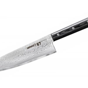Cutit Santoku, Samura Damascus 67, Otel carbon, 17.5 cm