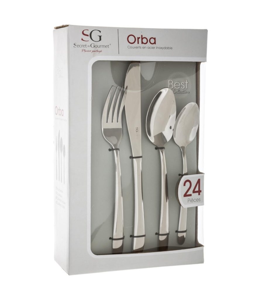 Set tacamuri Orba Premium, inox, 24 piese