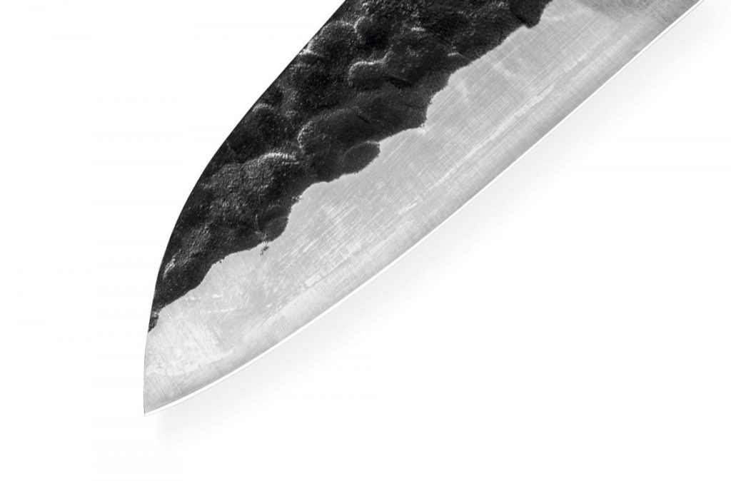 Cutit santoku Samura Black Smith, otel carbon, HRC 58, lama 18 cm