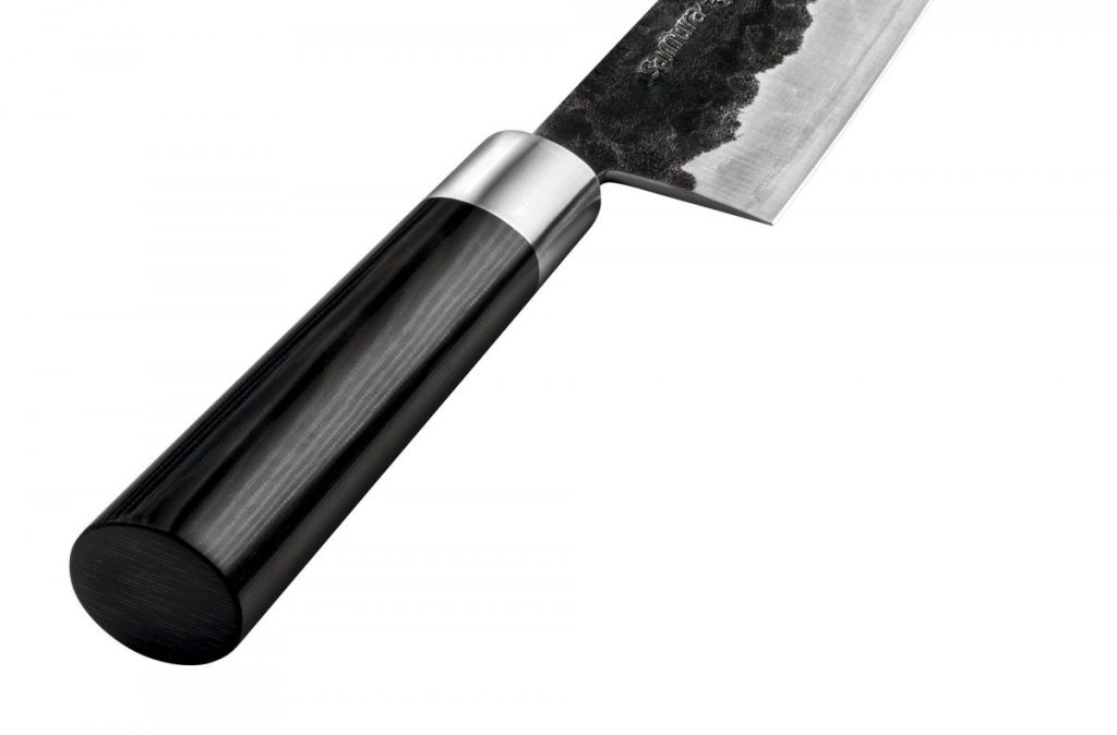 Cutit santoku Samura Black Smith, otel carbon, HRC 58, lama 18 cm