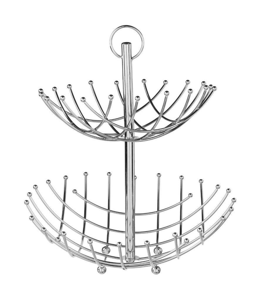 Fructiera dubla SG, otel cromat, 36xh40 cm