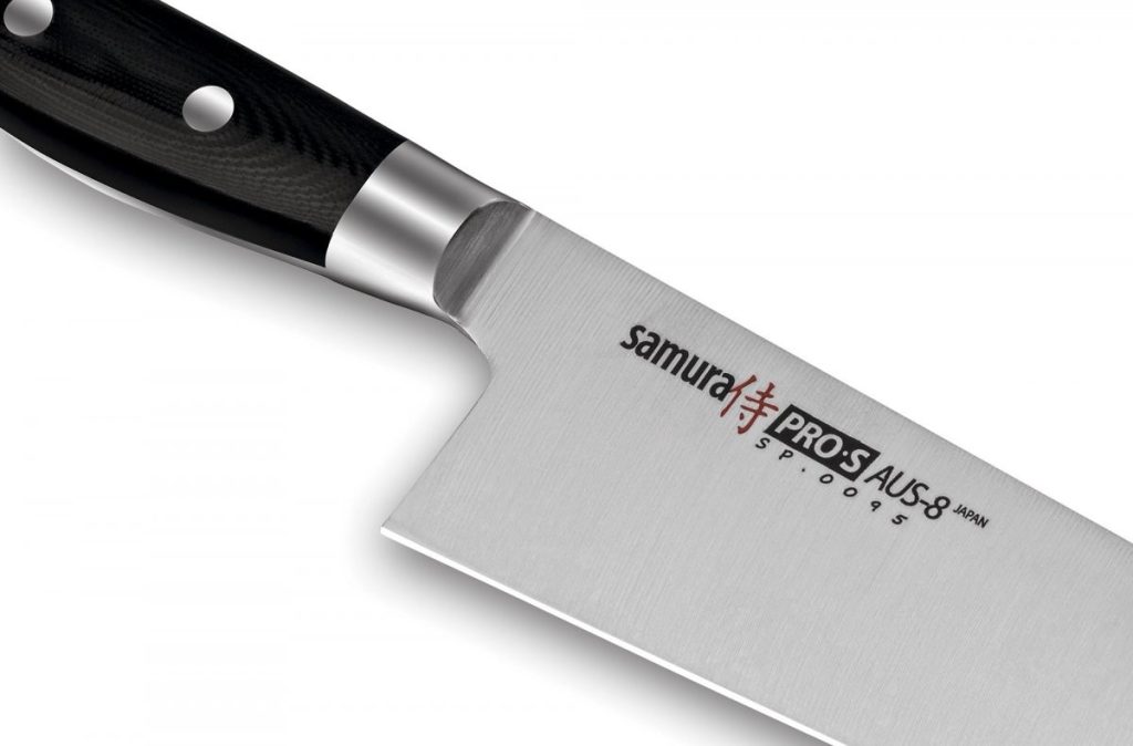 Cutit Santoku Samura PRO-S, otel japonez AUS 8, HRC 58, lama 18 cm