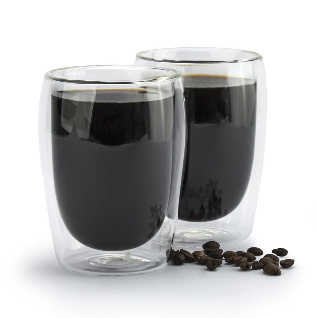 Set 2 pahare espresso Vivo, sticla borosilicata, pereti dubli, 80 ml