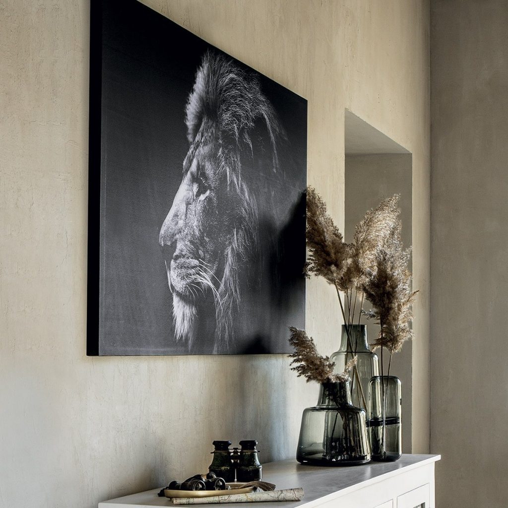 Tablou canvas Lion Black, 118x78 cm