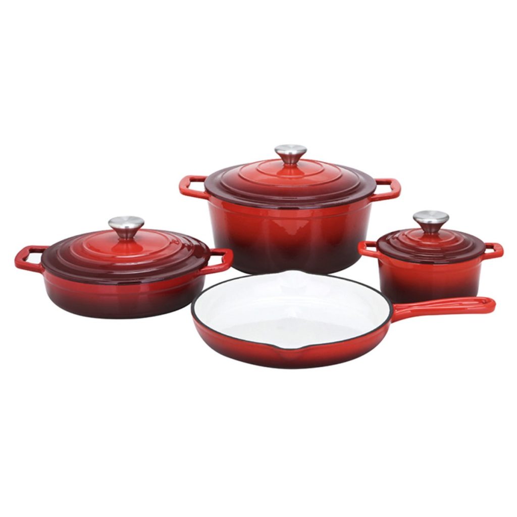 Set oale fonta masiva Xanten Premium Red, emailate 4 piese