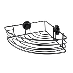 Etajera baie colt, Black Wall, otel, 8.7x31x22 cm