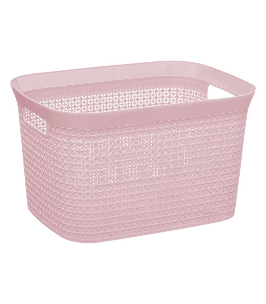 Cos rufe Panier, roz, plastic, 25 litri, 41.5x31x25.7 cm