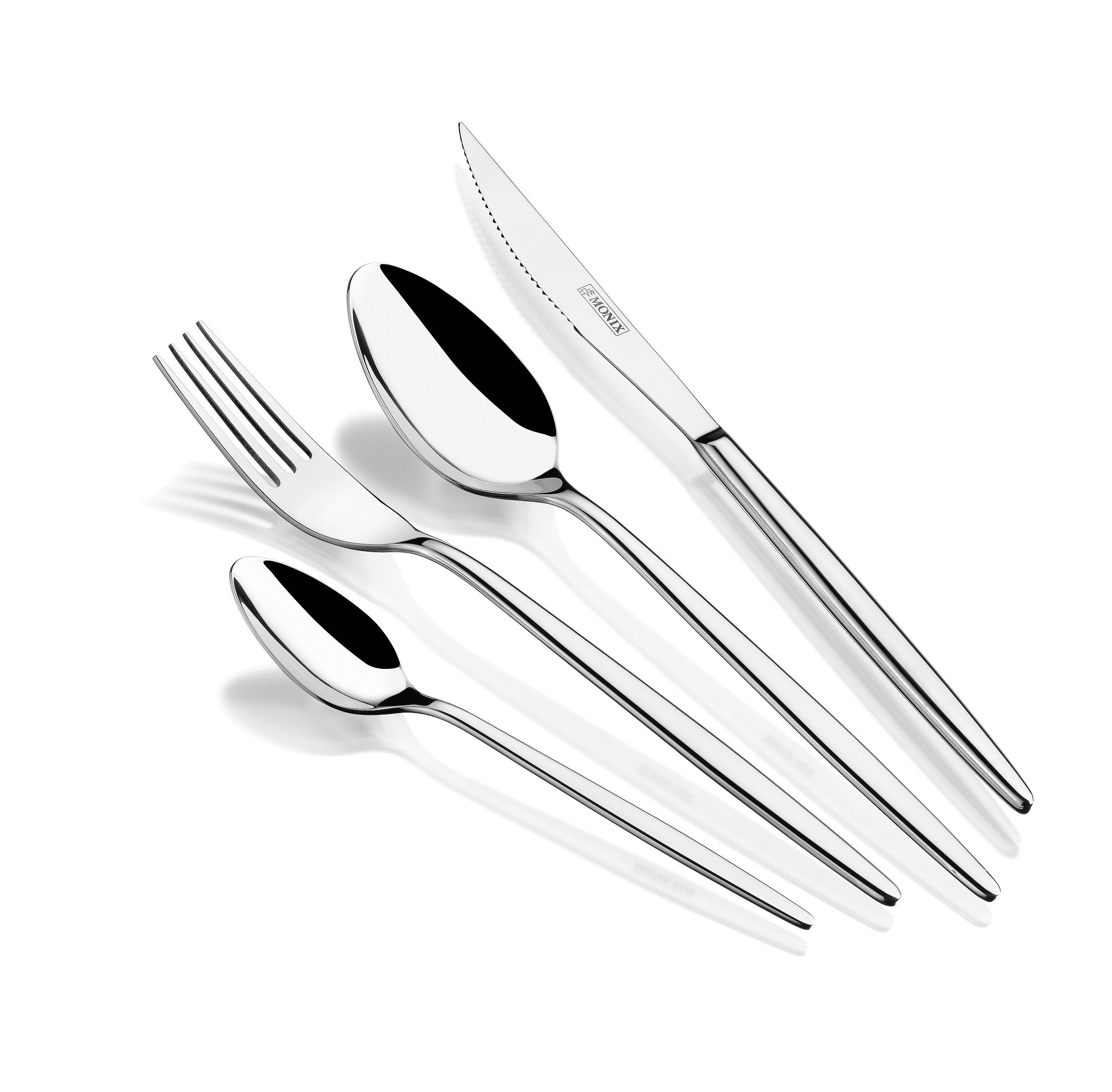 Set 24 tacamuri Monix Capri, inox 18/10, 3 mm