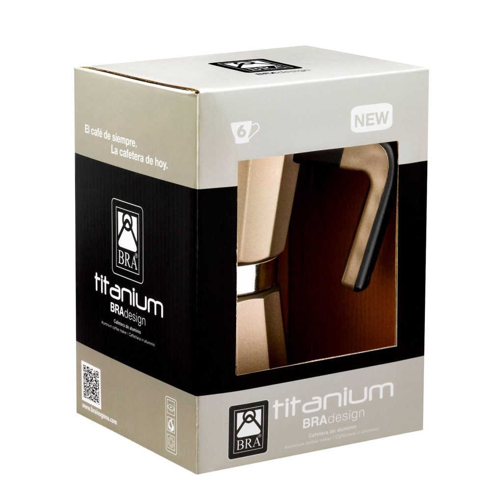 Espressor aragaz BRA Titanium, aluminiu, 3 portii