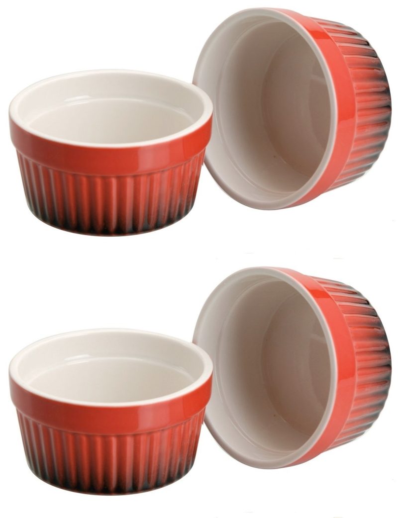 Set 4 ramekin Red, portelan, 9x4.6 cm