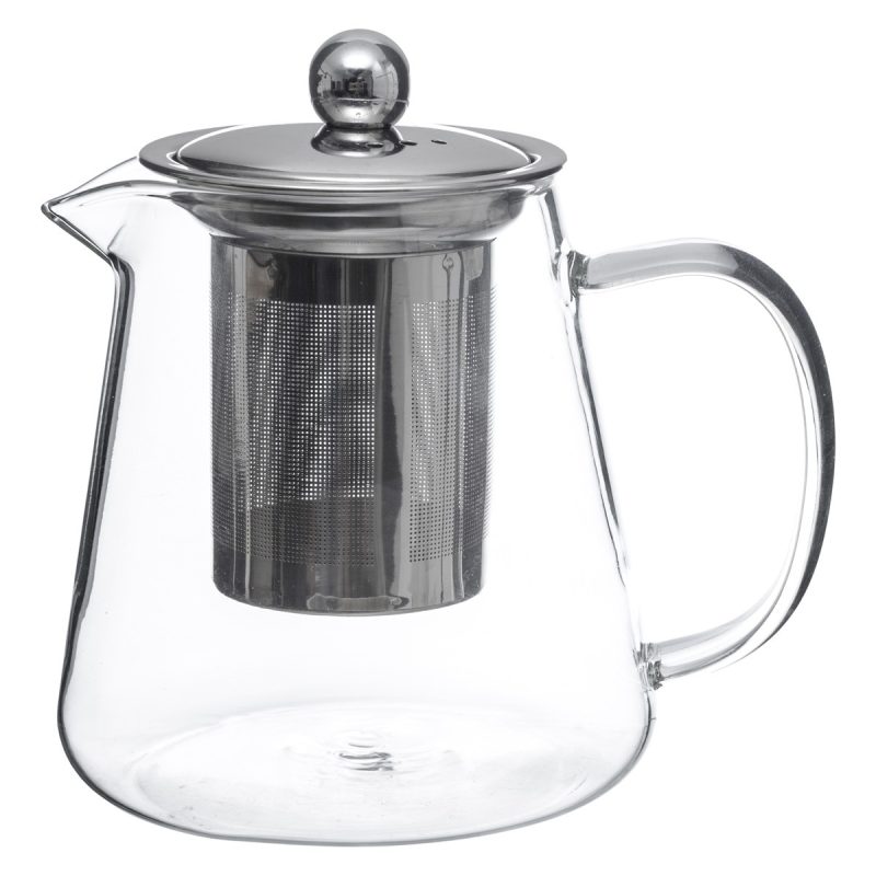 Ceainic Infusor Aleanty, sticla termorezistenta, infusor inox, 800 ml