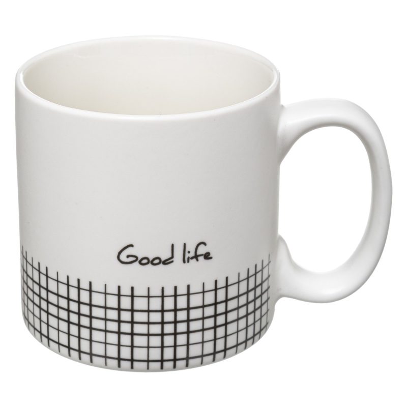 Set 4 cani Happy Life, ceramica, 240 ml