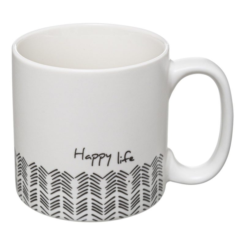 Set 4 cani Happy Life, ceramica, 240 ml