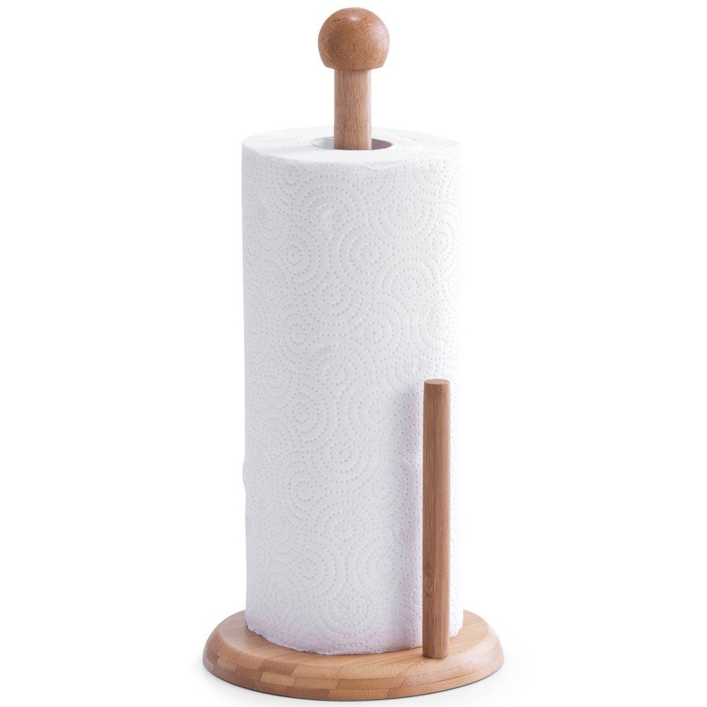 Suport prosoape Zeller, bambus, vertical, rola hartie inclusa,16x34 cm