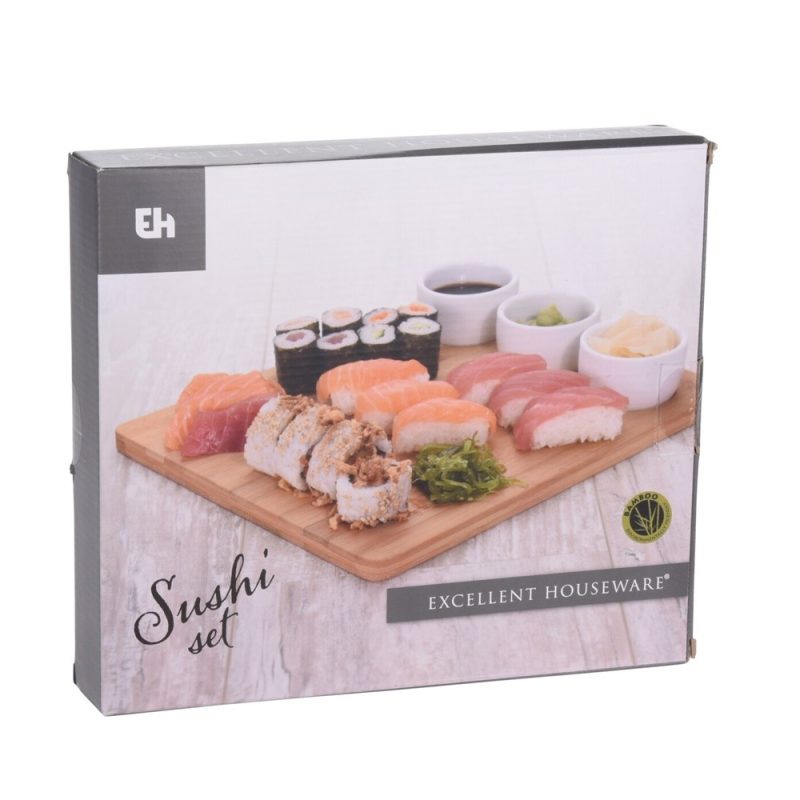 Set servire Sushi Saporo, bambus, 28x24 cm