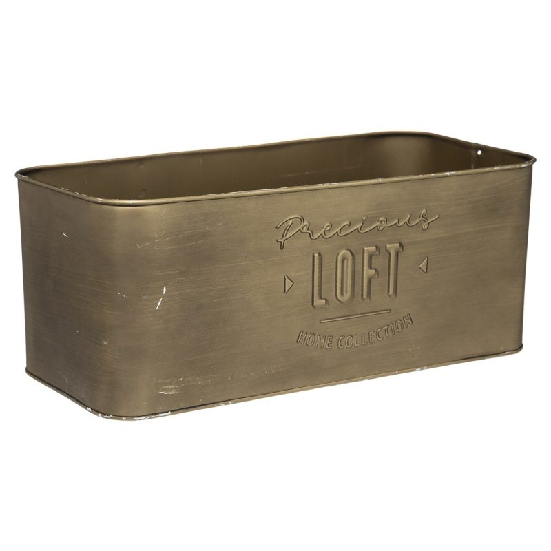 Set 3 jardiniere Gloden Loft, metal, 23x11.5xH9.8 cm, 29.4x13.7xH11.7 cm, 34.5x17xH14.2 cm