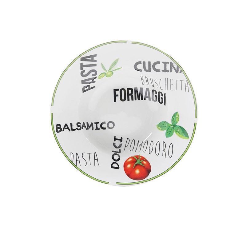 Farfurie pentru paste Italia, portelan, 25 cm